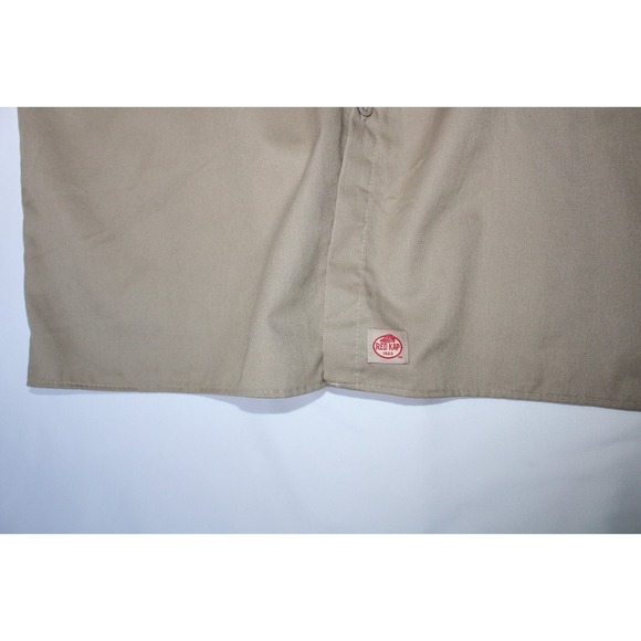 Red Kap Men's Tan Khaki Button Up Long Sleeve Workwear Industrial Shirt XXL/2XL - Picture 6 of 10